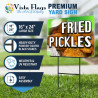Fried Pickles 2 Pack Double-Sided Yard Signs 16" x 24" with Metal Stakes (Made in Texas)