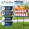 Donut Burger 2 Pack Double-Sided Yard Signs 16" x 24" with Metal Stakes (Made in Texas)
