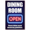 Dining Room Open Economy A-Frame Sign 2 Feet Wide by 3 Feet Tall (Made in USA)