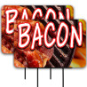 Bacon 2 Pack Double-Sided Yard Signs 16" x 24" with Metal Stakes (Made in Texas)