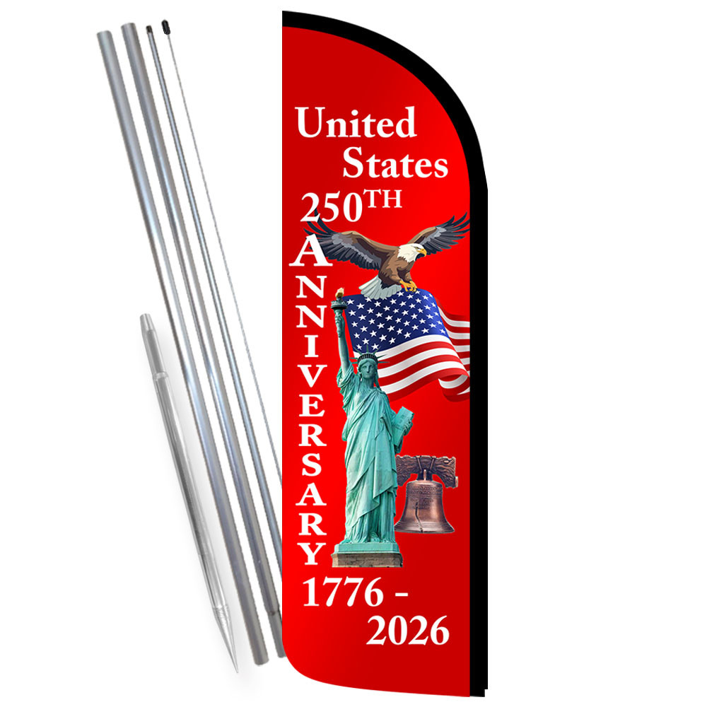 United States 250th Anniversary Premium Windless Feather Flag Bundle (Complete K