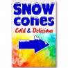 Snow Cones (Arrow) Economy A-Frame Sign 2 Feet Wide by 3 Feet Tall