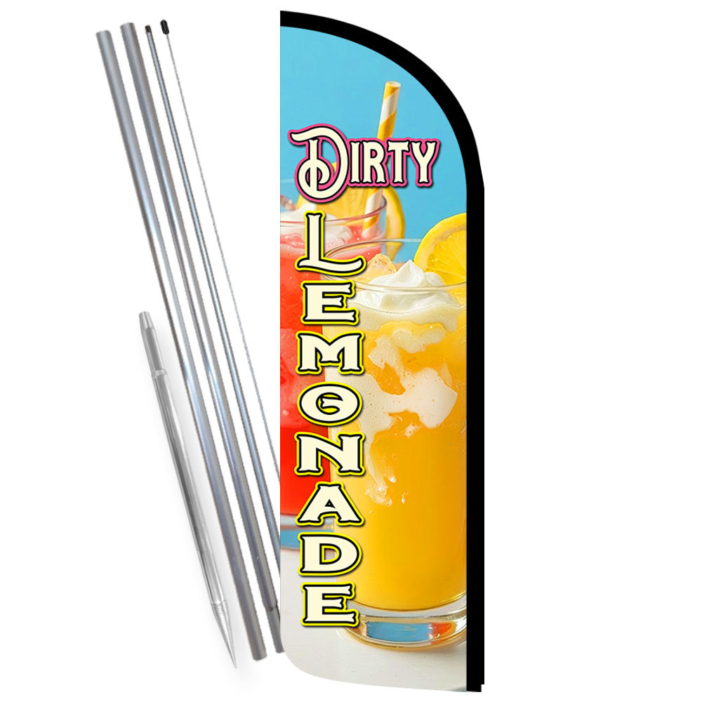Dirty Lemonade Premium Windless Feather Flag Bundle (Complete Kit) OR Optional R