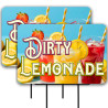 Dirty Lemonade 2 Pack Double-Sided Yard Signs 16" x 24" with Metal Stakes (Made in Texas)