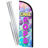 Cake Pops Premium Windless Feather Flag Bundle (Complete Kit) OR Optional Replacement Flag Only