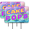 Cake Pops 2 Pack Double-Sided Yard Signs 16" x 24" with Metal Stakes (Made in Texas)