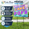 Cake Pops 2 Pack Double-Sided Yard Signs 16" x 24" with Metal Stakes (Made in Texas)