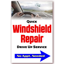 Windshield Repair Arrow Economy A-Frame Sign 2 Feet Wide by 3 Feet Tall