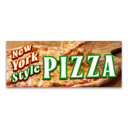 New York Pizza Vinyl Banner with Optional Sizes (Made in the USA)