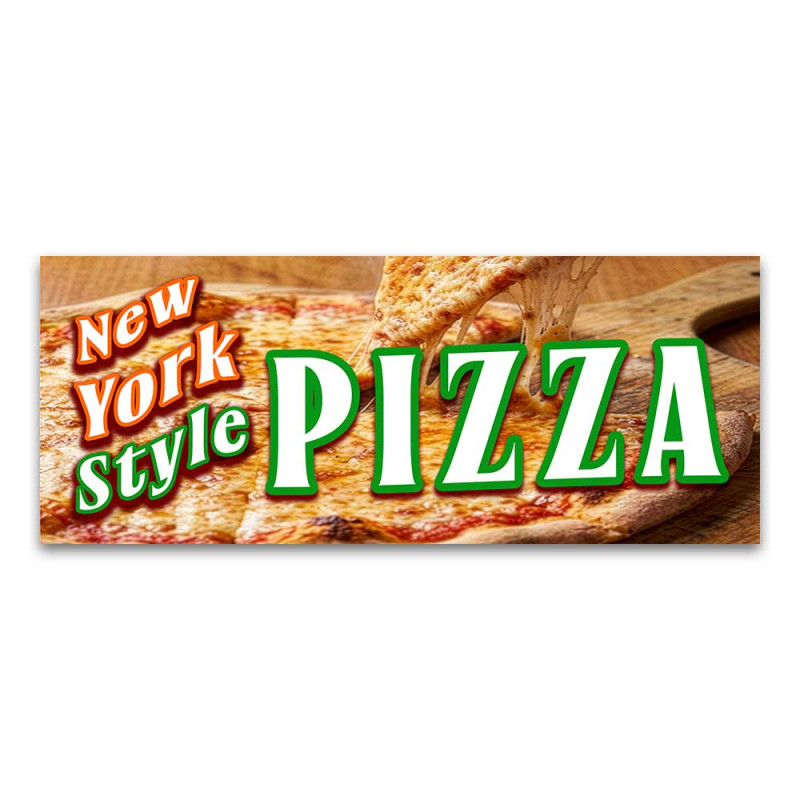 New York Pizza Vinyl Banner with Optional Sizes (Made in the USA)