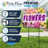 Flowers (Peach & Pink) 2 Pack Double-Sided Yard Signs 16" x 24" with Metal Stakes (Made in Texas)