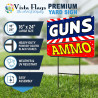 Guns Ammo 2 Pack Double-Sided Yard Signs 16" x 24" with Metal Stakes (Made in Texas)