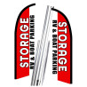 RV & Boat Storage 10' 2 Sided Feather Flag Bundle (Complete Kit) OR Optional Replacement Flag Only