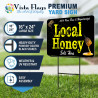 Local Honey (black/yellow) 2 Pack Double-Sided Yard Signs 16" x 24" with Metal Stakes (Made in Texas)