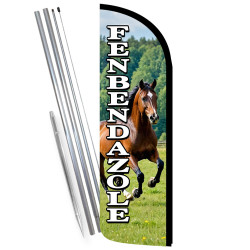 Fenbendazole Premium Windless Feather Flag Bundle (Complete Kit) OR Optional Replacement Flag Only