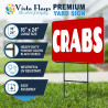 Crabs (red) 2 Pack Double-Sided Yard Signs 16" x 24" with Metal Stakes (Made in Texas)