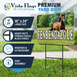 Fenbendazole 2 Pack Double-Sided Yard Signs 16" x 24" with Metal Stakes (Made in Texas)
