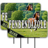 Fenbendazole 2 Pack Double-Sided Yard Signs 16" x 24" with Metal Stakes (Made in Texas)