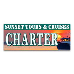 Charter Boat Vinyl Banner with Optional Sizes (Made in the USA)