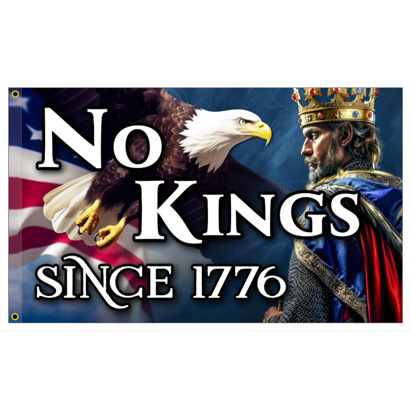 USA - No Kings Since 1776 Premium 3x5 Flag OR Optional Flag with Mounting Kit