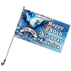 Happy 250th Birthday America - July 4th Premium 3x5 Flag OR Optional Flag with Mounting Kit