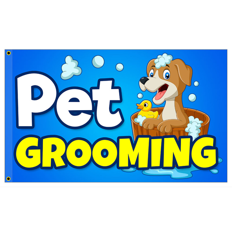 Pet Grooming Premium 3x5 Flag OR Optional Flag with Mounting Kit