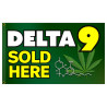 Delta 9 THC Sold Here Premium 3x5 Foot Flag OR Optional Flag with Mounting Kit