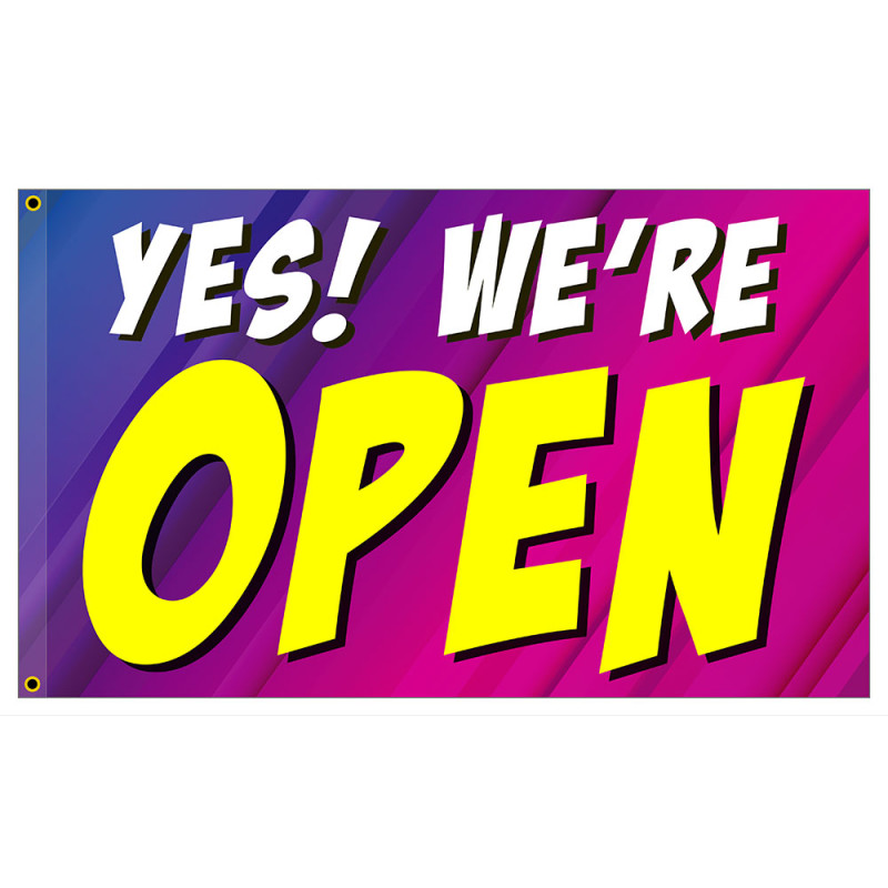 Yes! We're Open Premium 3x5 Foot Flag OR Optional Flag with Mounting Kit