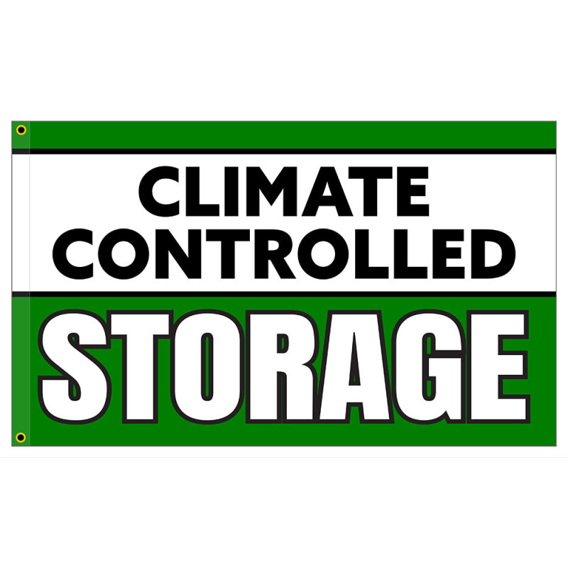Climate Controlled Storage - Green Premium 3x5 Foot Flag OR Optional Flag with Mounting Kit