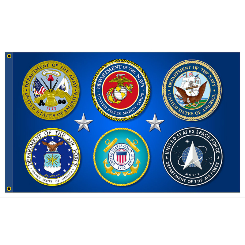Armed Forces Branches - Military Veterans Premium 3x5 foot Flag OR Optional Flag with Mounting Kit