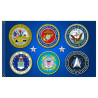 Armed Forces Branches - Military Veterans Premium 3x5 foot Flag OR Optional Flag with Mounting Kit