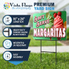 Soft Serve Margaritas 2 Pack Double-Sided Yard Signs 16" x 24" with Metal Stakes (Made in Texas)