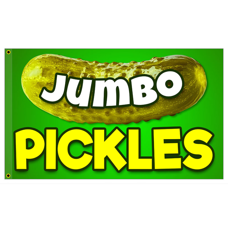 Jumbo Pickles Premium 3x5 foot Flag OR Optional Flag with Mounting Kit