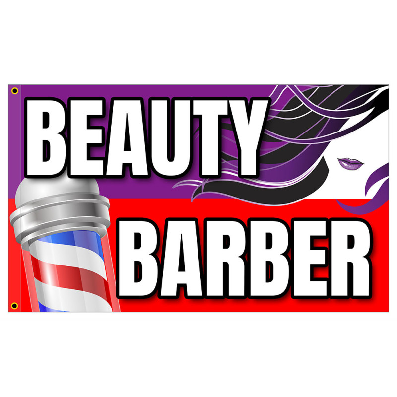 Beauty Salon Barber Shop Premium 3x5 foot Flag OR Optional Flag with Mounting Kit