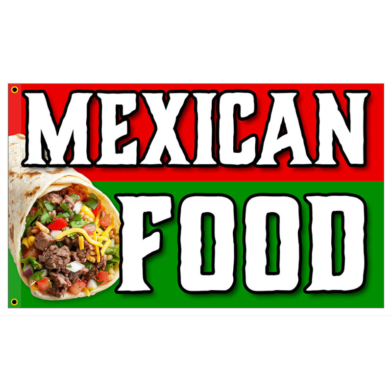 Mexican Food Premium 3x5 foot Flag OR Optional Flag with Mounting Kit