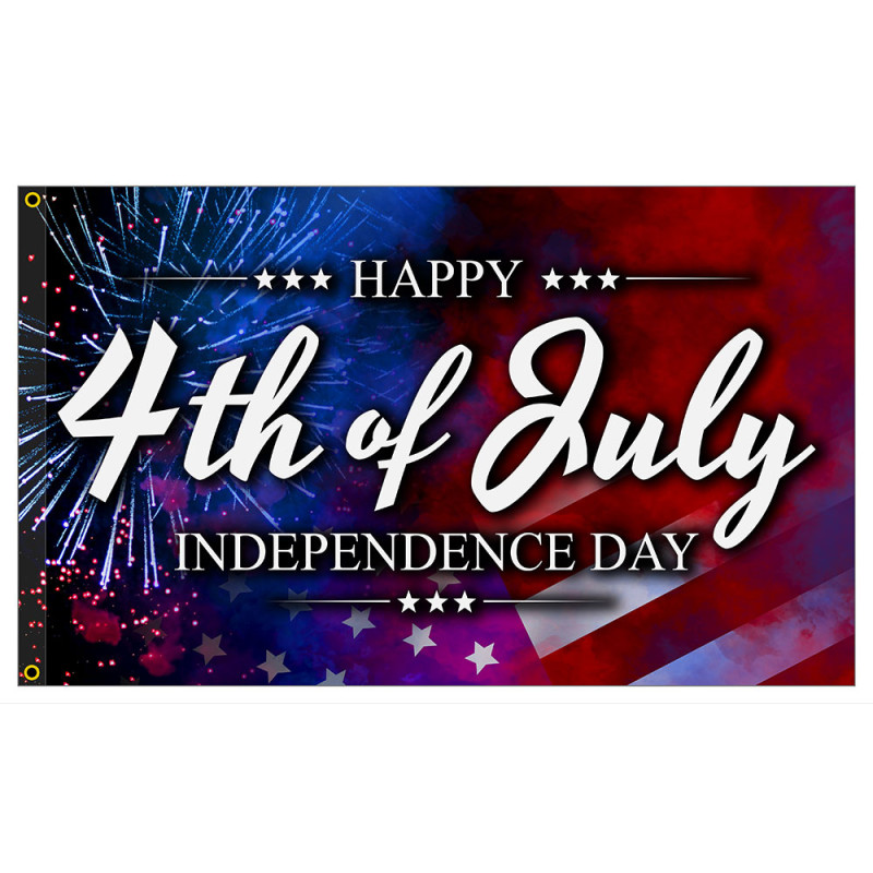 Happy 4th Of July Premium 3x5 foot Flag OR Optional Flag with Mounting Kit