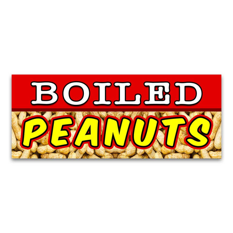 Boiled Peanuts Vinyl Banner with Optional Sizes (Made in the USA)