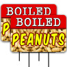 Boiled Peanuts 2 Pack Double-Sided Yard Signs 16" x 24" with Metal Stakes (Made in Texas)