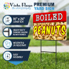 Boiled Peanuts 2 Pack Double-Sided Yard Signs 16" x 24" with Metal Stakes (Made in Texas)