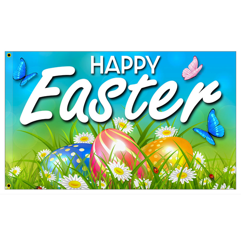 Happy Easter Premium 3x5 foot Flag OR Optional Flag with Mounting Kit
