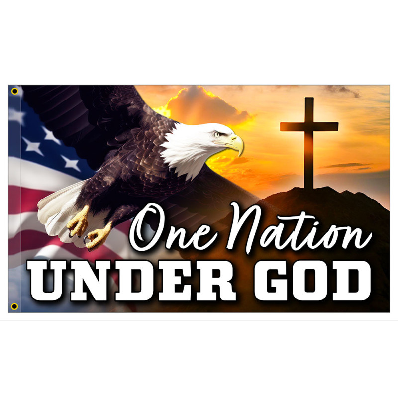 One Nation Under GOD Premium 3x5 Foot Flag OR Optional Flag with Mounting Kit
