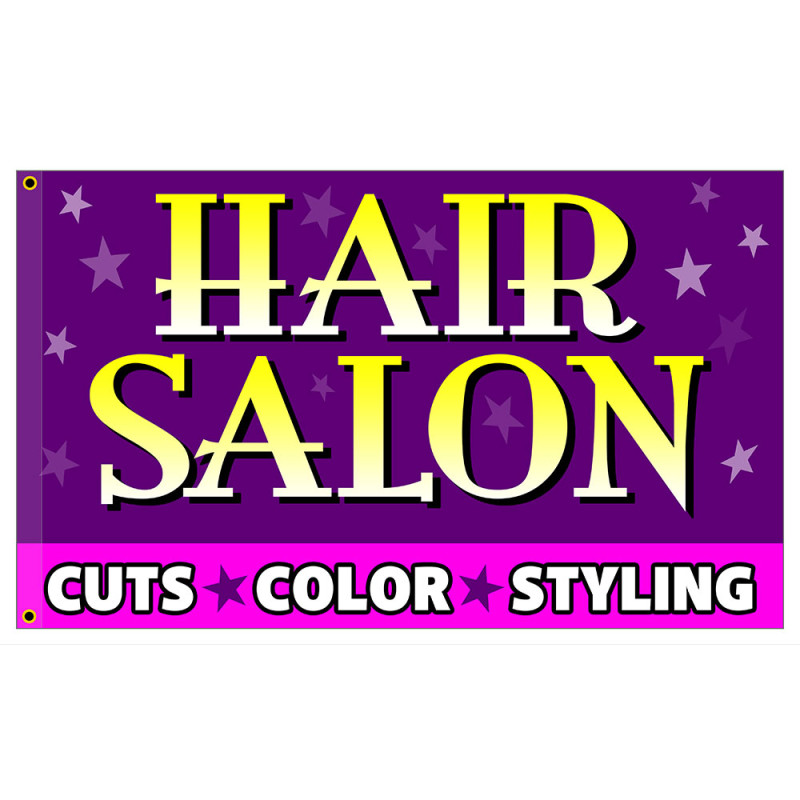 Hair Salon - Cuts Color Styling Premium 3x5 Foot Flag OR Optional Flag with Mounting Kit