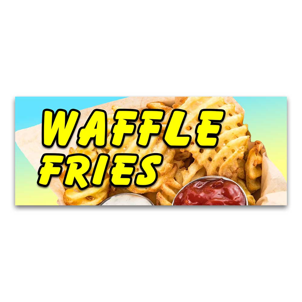 Waffle Fries Vinyl Banner with Optional Sizes (Made in the USA)
