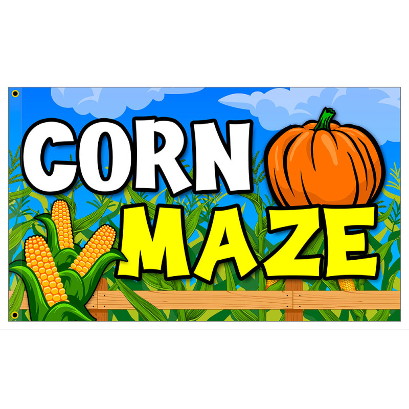Corn Maze - Pumpkins Premium 3x5 Flag OR Optional Flag with Mounting Kit