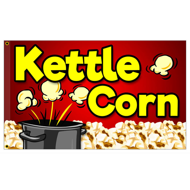 Kettle Corn Premium 3x5 Foot Flag OR Optional Flag with Mounting Kit