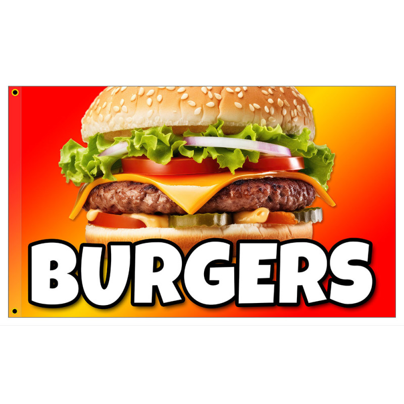 Burgers Premium 3x5 Foot Flag OR Optional Flag with Mounting Kit