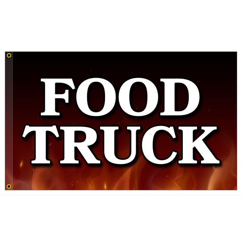 Food Truck Premium 3x5 Foot Flag OR Optional Flag with Mounting Kit