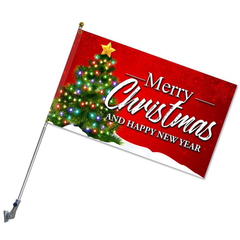 Merry Christmas - Happy New Year Premium 3x5 foot Flag OR Optional Flag with Mounting Kit