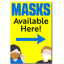 Masks Available Here Economy A-Frame Sign 2 Feet Wide by 3 Feet Tall (Made in The USA)