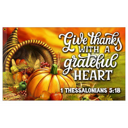 Give Thanks Premium 3x5 foot Flag OR Optional Flag with Mounting Kit